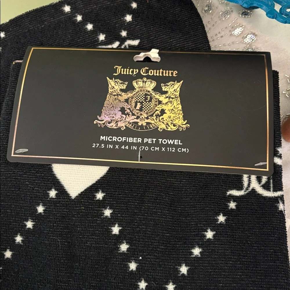 Juicy Couture Black and Pink Pet Towel Designer Doggy Gucci’s Posh Pet Pawtique